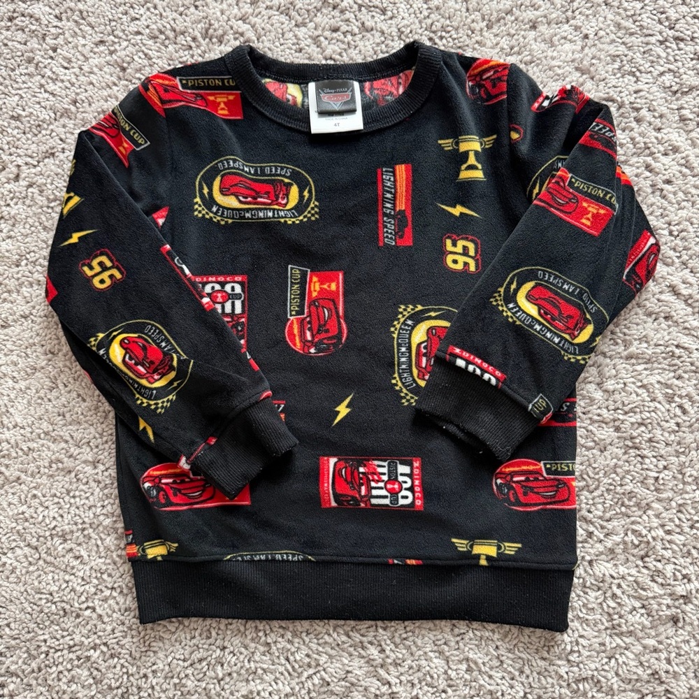 Disney Pixar Cars Black Lightning McQueen Crewneck Sweatshirt